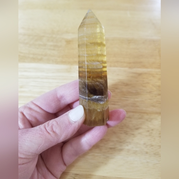 Other - 3" Tall Banded Yellow Fluorite Tower